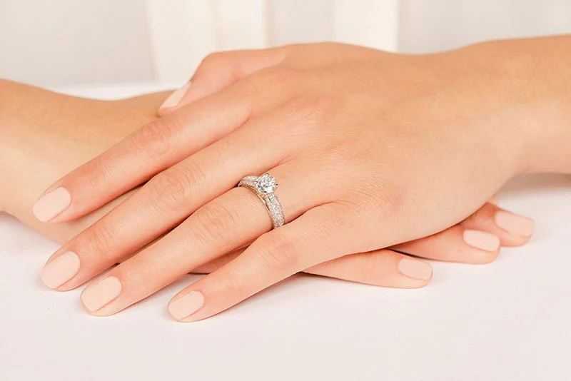 Round And Princess Cut Shank Lab-Grown Diamond Engagement Ring with 2.50 ct. (1.25 ct. center diamond) - Image 3