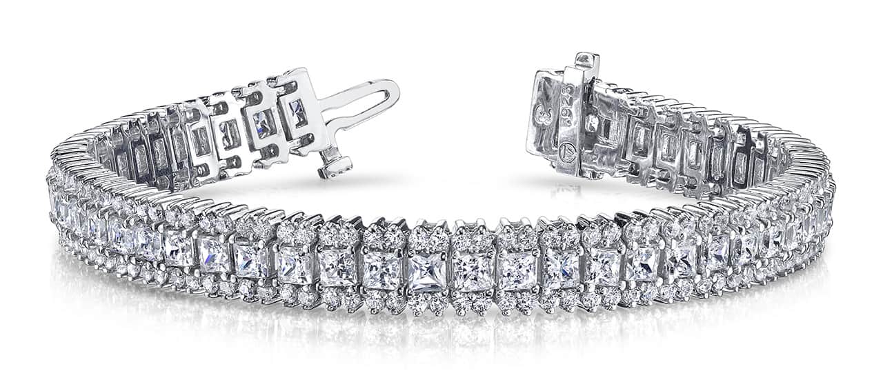 Round And Princess Diamond Bracelet with 5.76 ct.(finished) 1.2mm, 2.2mm - Image 5