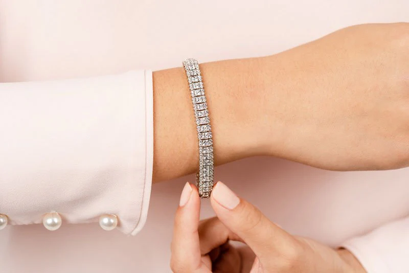 Round And Princess Lab-Grown Diamond Bracelet with 10.58 ct.(finished) 1.6mm, 2.8mm - Image 4