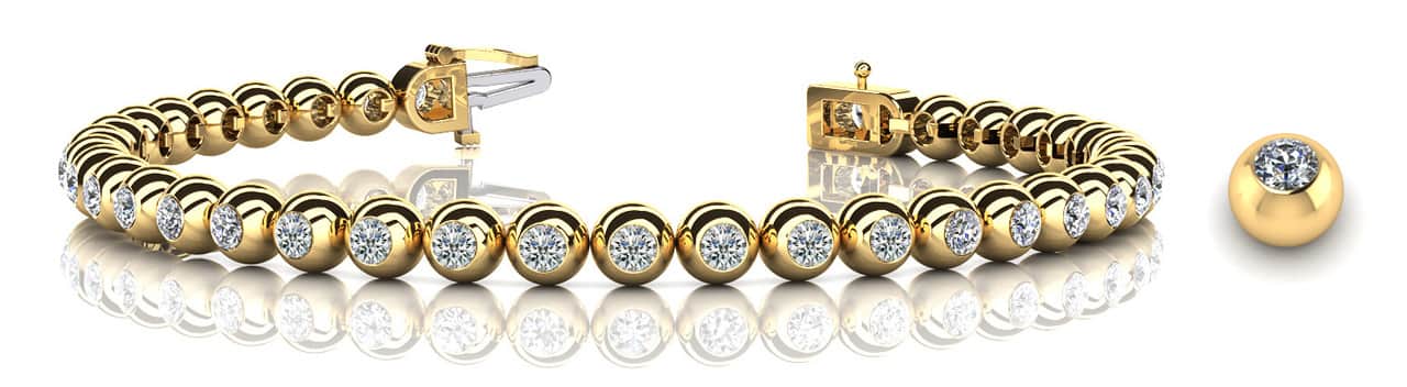 Round Bezel Set Lab-Grown Diamond Tennis Bracelet with 1.98 ct.(finished) 2.25mm - Image 5