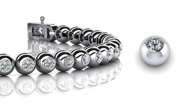 Round Bezel Set Lab-Grown Diamond Tennis Bracelet with 5.70 ct.(finished) 3.75mm