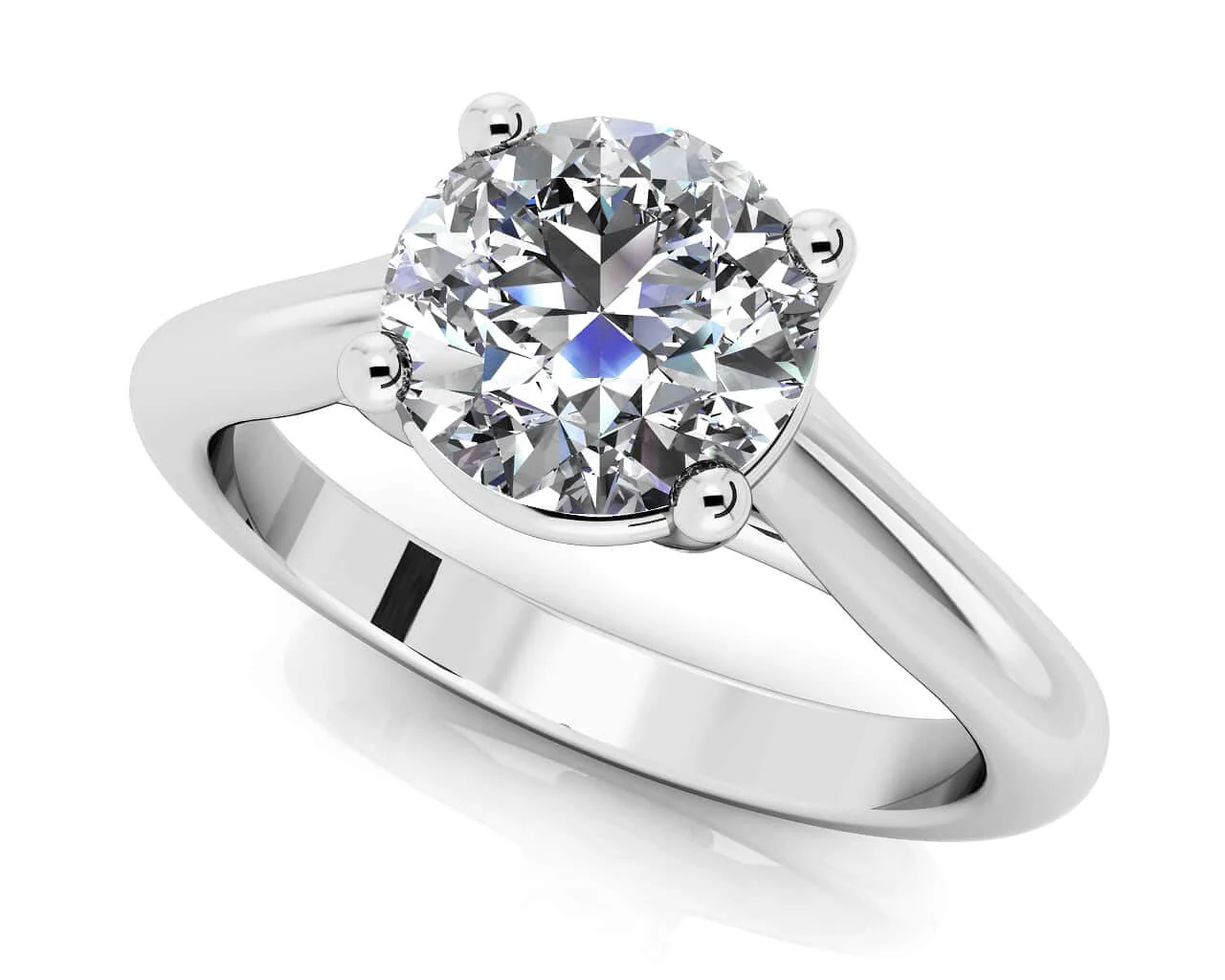 Round Brilliant Cut Lab-Grown Diamond Solitaire Ring with 0.75 ct.(finished) 5.7mm