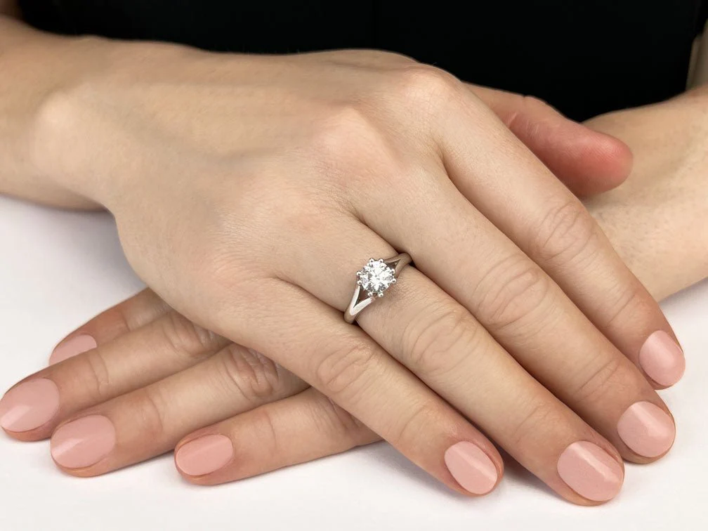 Round Brilliant Cut Eight Prongs Solitaire Diamond Engagement Ring with 0.50 ct.(finished) 5mm - Image 3