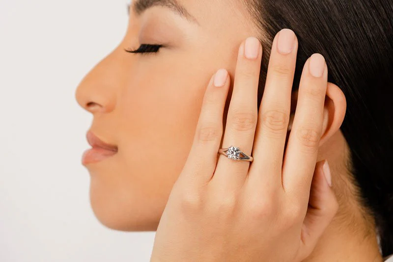 Round Brilliant Cut Eight Prongs Lab-Grown Diamond Solitaire Engagement Ring with 0.75 ct.(finished) 5.7mm - Image 4