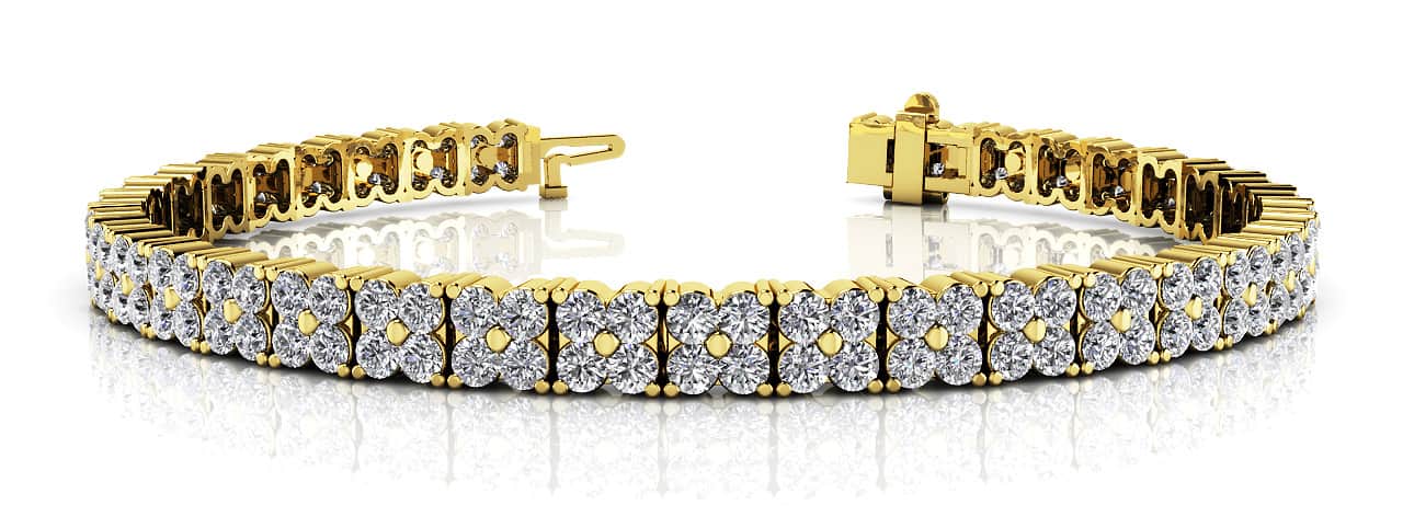 Round Diamond Blossom Tennis Diamond Bracelet with 4.88 ct.(finished) 2mm - Image 6