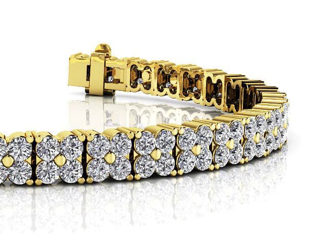 Round Diamond Blossom Tennis Lab-Grown Diamond Bracelet with 2.58 ct.(finished) 1.5mm - Image 2