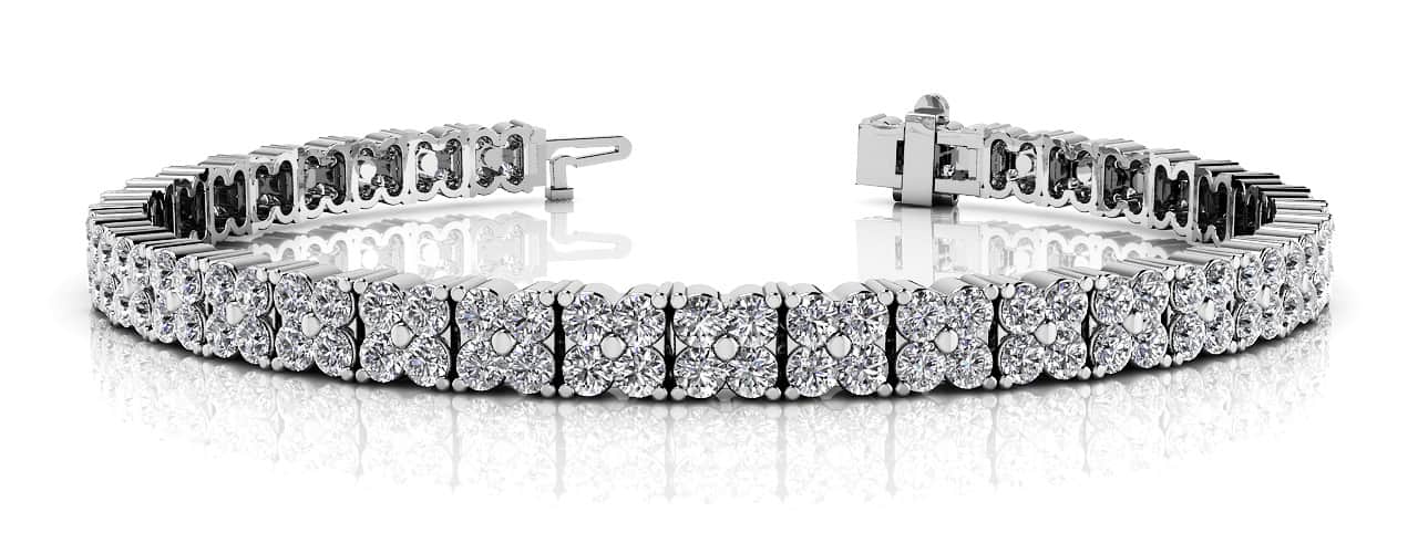 Round Diamond Blossom Tennis Lab-Grown Diamond Bracelet with 4.88 ct.(finished) 2mm - Image 5