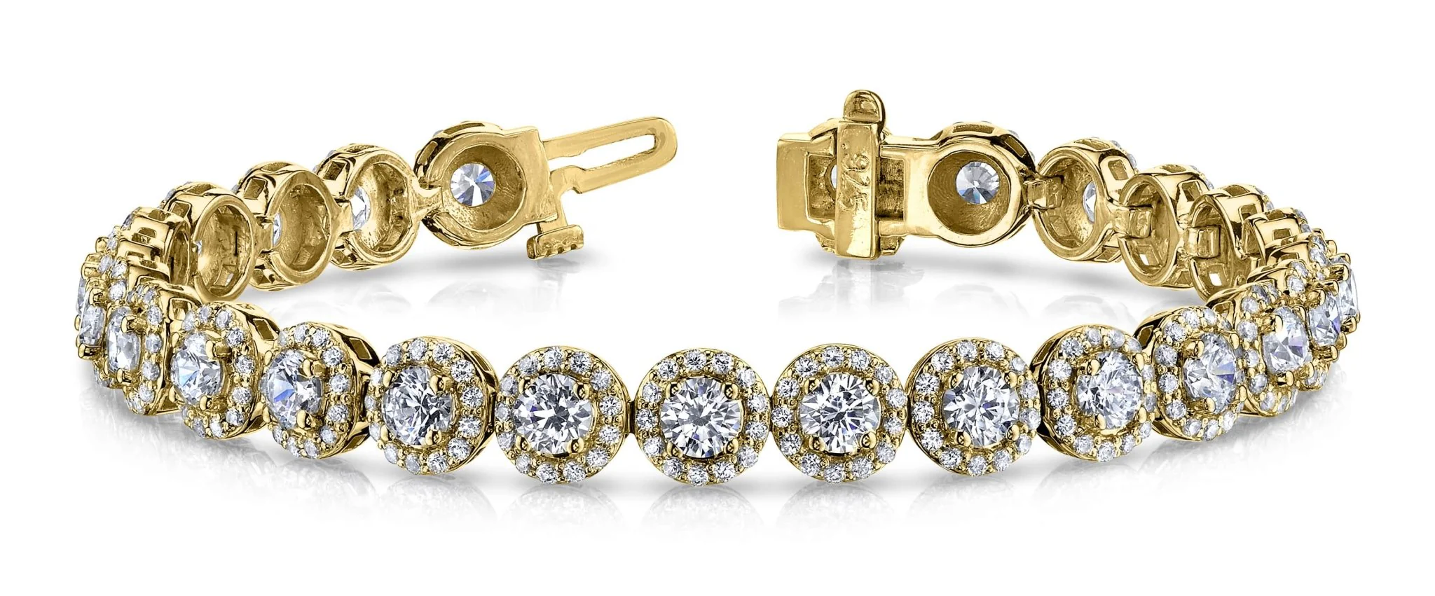 Round Halo Diamond Bracelet with 5.37 ct.(finished) 1mm, 3.2mm - Image 6