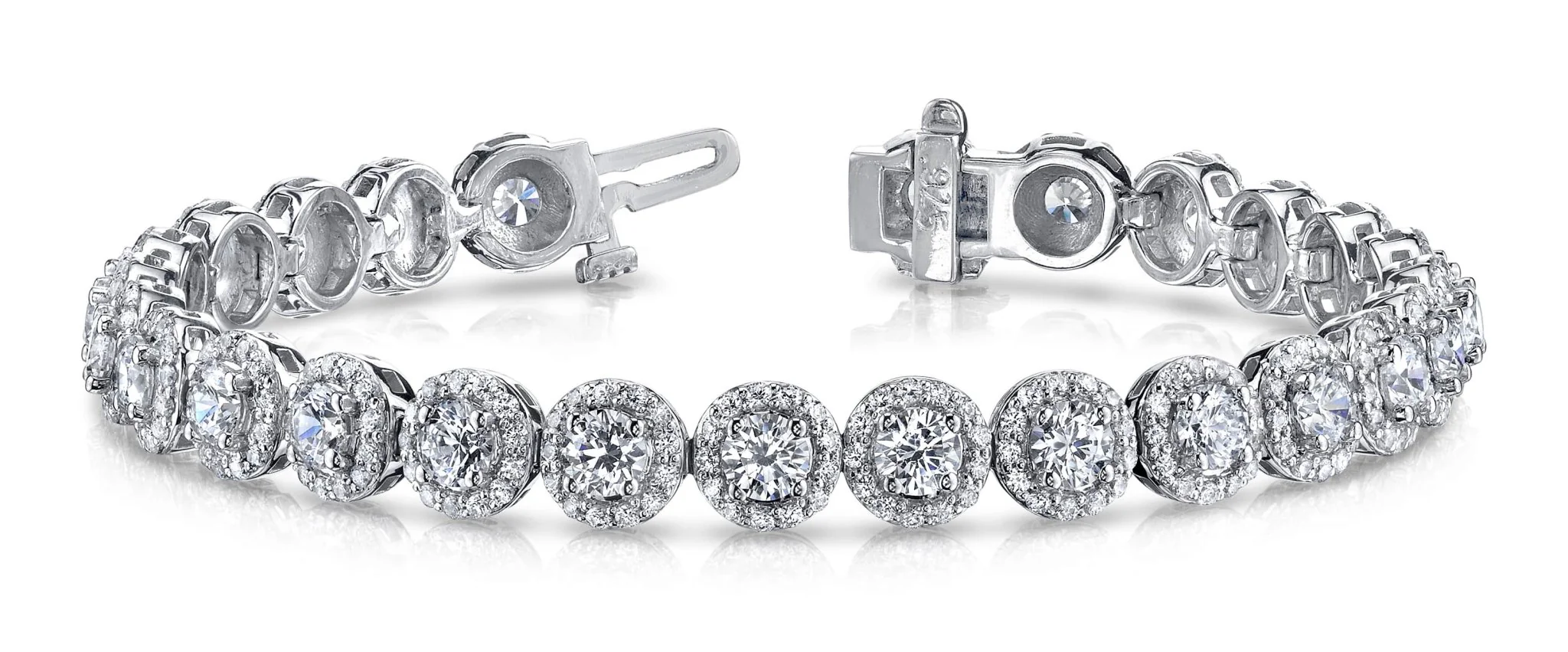 Round Halo Diamond Bracelet with 9.20 ct.(finished) 1.2mm, 4mm - Image 5