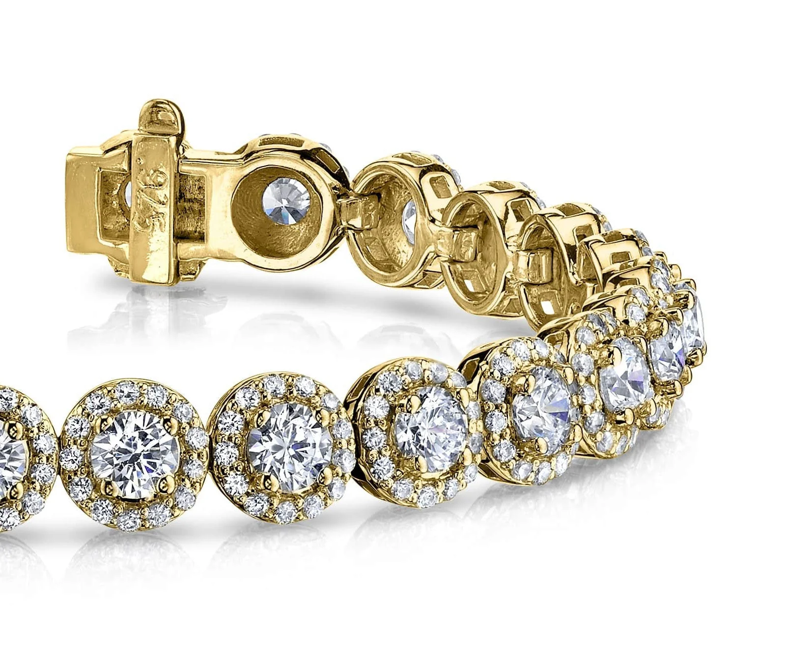 Round Halo Lab-Grown Diamond Bracelet with 5.37 ct.(finished) 1mm, 3.2mm - Image 2