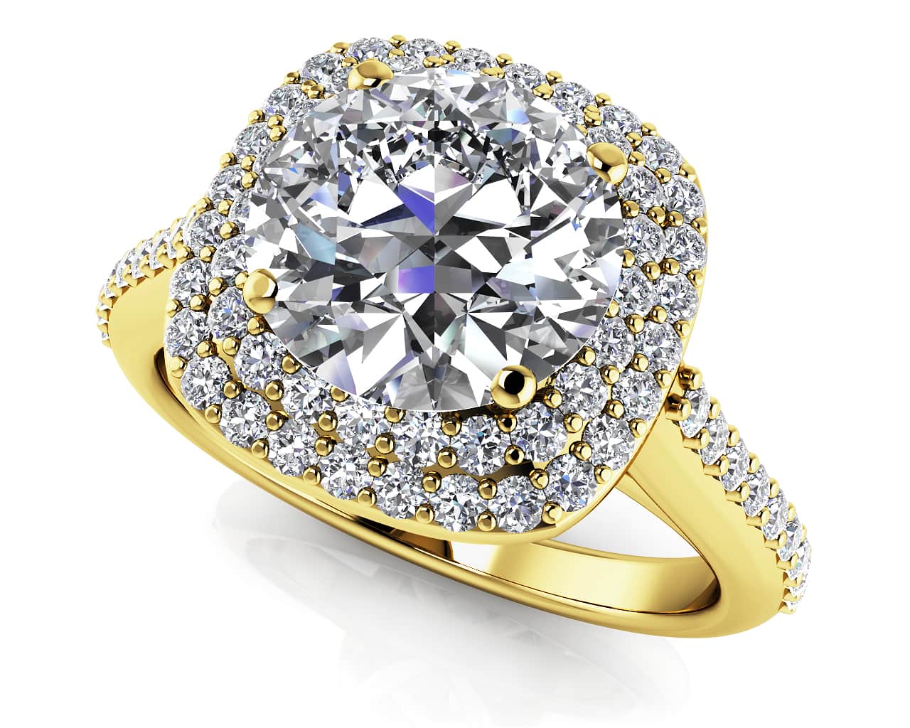Round Halo Diamond Engagement Ring with 0.85 ct. (0.50 ct. center diamond) - Image 2