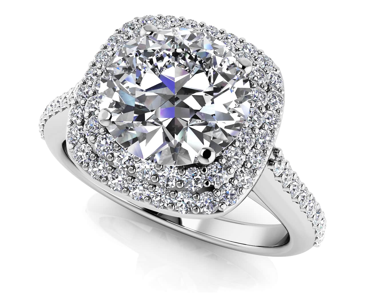 Round Halo Lab-Grown Diamond Engagement Ring with 0.85 ct. (0.50 ct. center diamond)