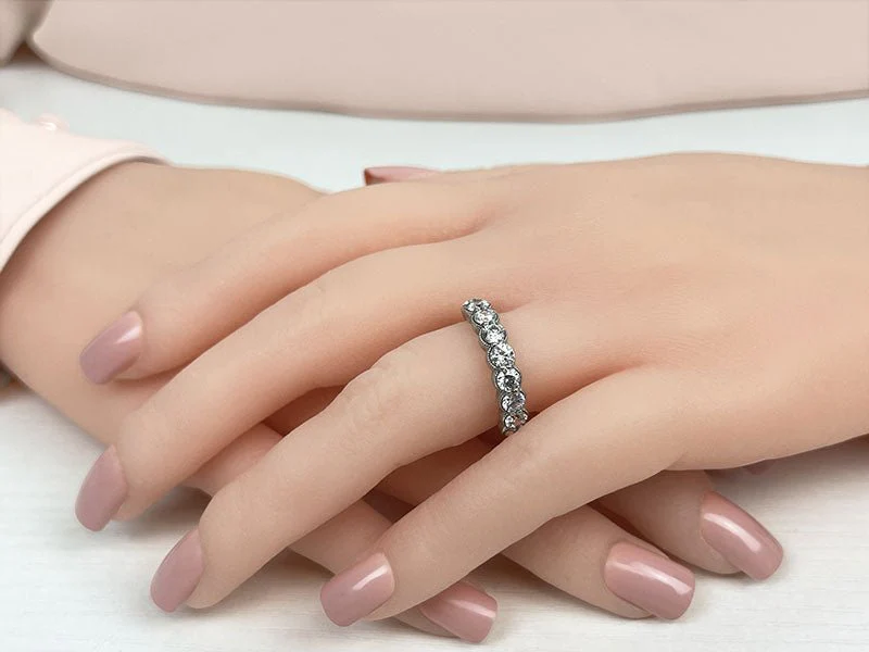Round Milgrain Diamond Anniversary Diamond Ring with 0.95 ct.(finished) 3mm - Image 3