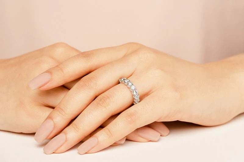 Round Milgrain Lab-Grown Diamond Anniversary Ring with 0.95 ct.(finished) 3mm - Image 5