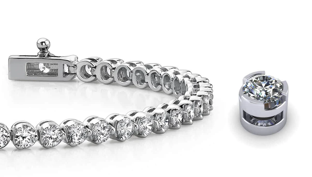 Round Prong Set Diamond Tennis Bracelet with 2.01 ct.(finished) 1.9mm