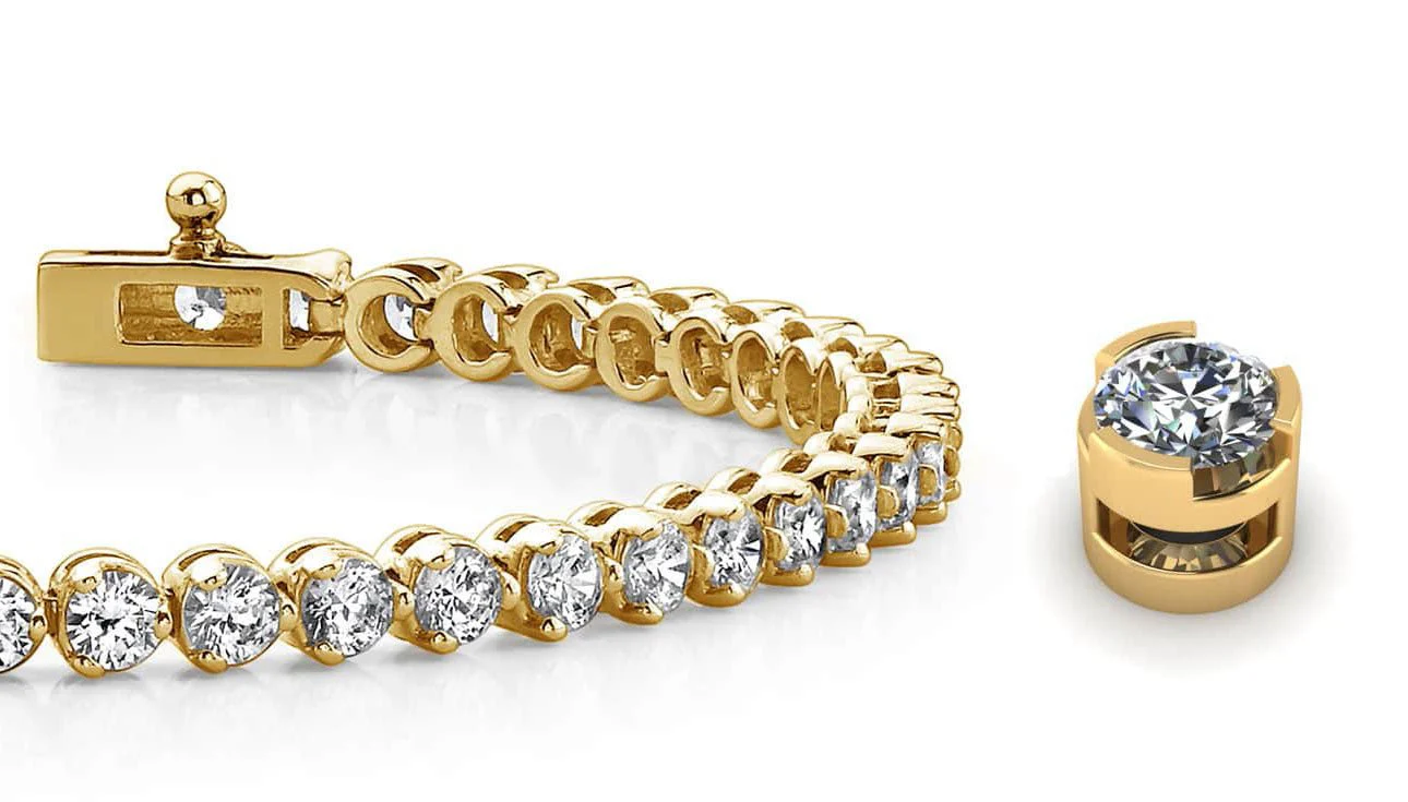 Round Prong Set Diamond Tennis Bracelet with 4.02 ct.(finished) 2.7mm - Image 2