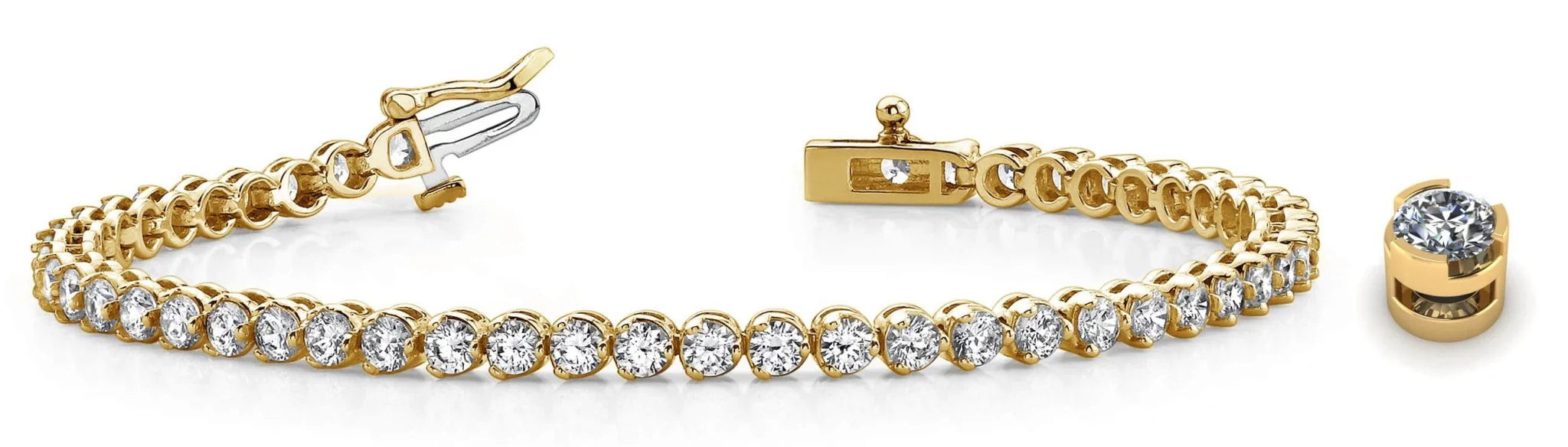 Round Prong Set Diamond Tennis Bracelet with 5.00 ct.(finished) 3mm - Image 4