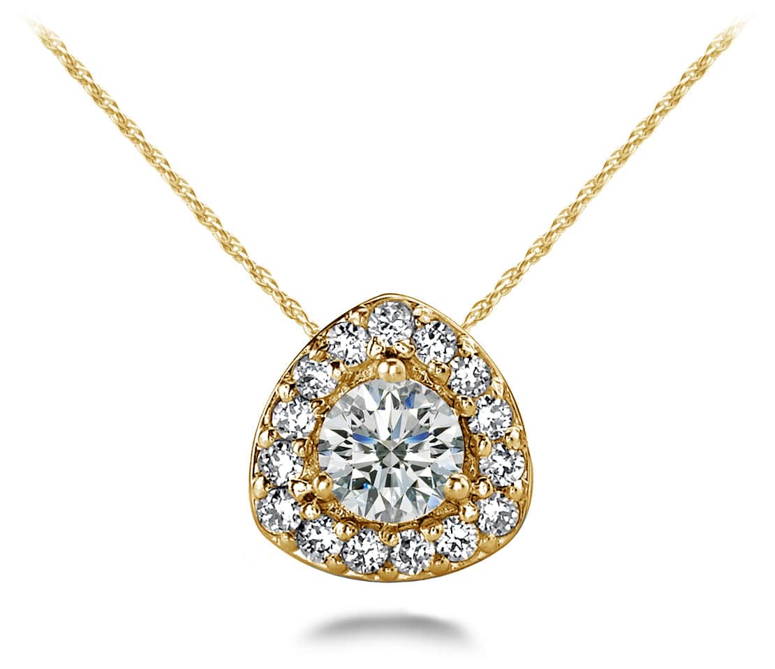 Rounded Triangle Diamond Pendant with 0.24 ct.(finished) 1mm, 3.5mm - Image 2