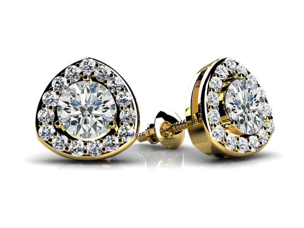 Rounded Triangular Diamond Lab-Grown Diamond Studs with 0.66 ct. (2X0.21 ct. center diamonds) - Image 2