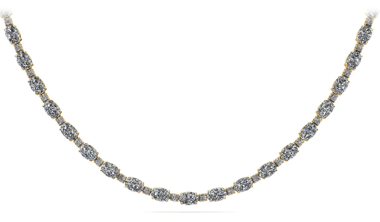 Rounds and Ovals Diamond Lab-Grown Diamond Necklace with 19.01 ct.(finished) 5x3mm, 1.7mm - Image 2