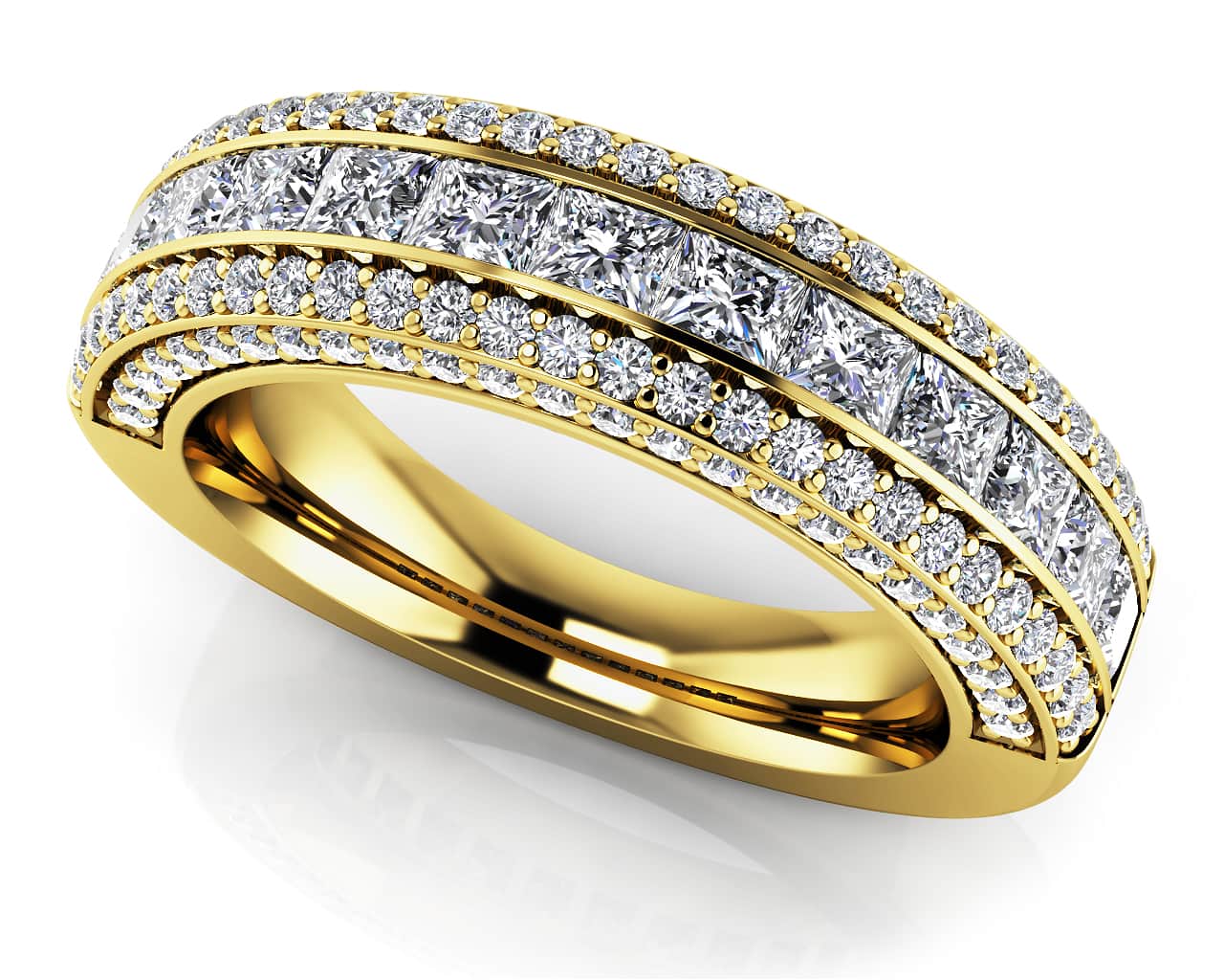 Royal Charm Princess And Round Diamond Accent Diamond Ring with 1.74 ct.(finished) 1mm, 2.5mm - Image 2