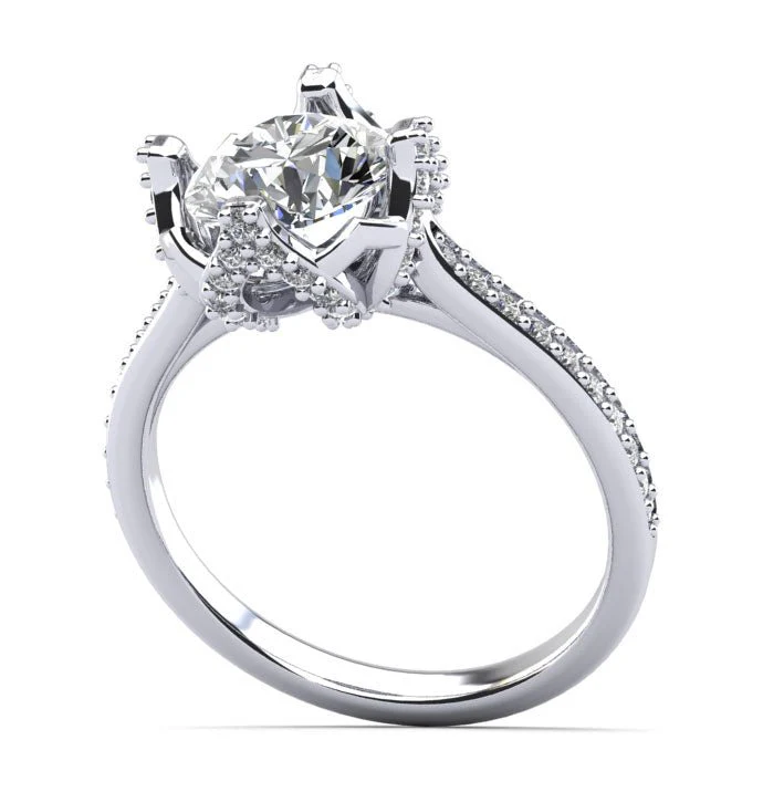 Royal Crown Diamond Ring Diamond with 2.43 ct. (1.90 ct. center diamond)