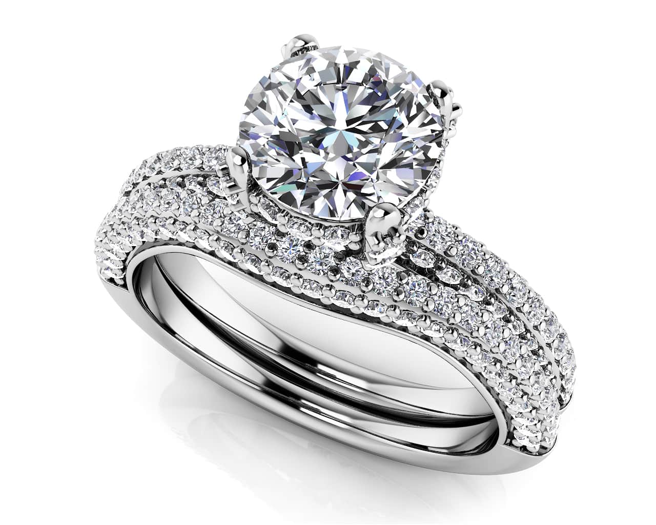 Royal Delight Bridal Set Rings Diamond with 1.87 ct. (1.00 ct. center diamond)