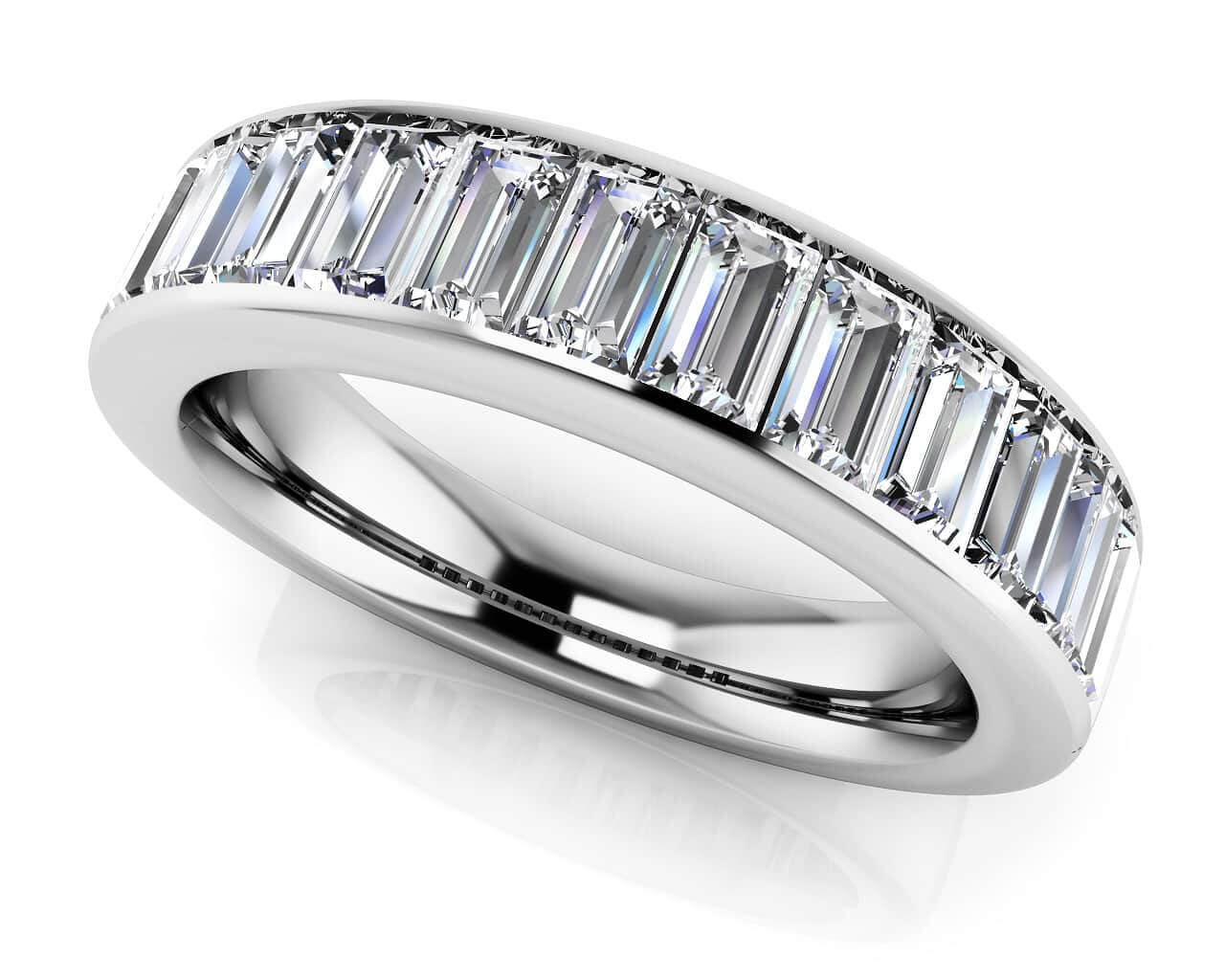 Salient Upright Diamond Baguette Diamond Ring with 1.14 ct.(finished) 3x1.5mm