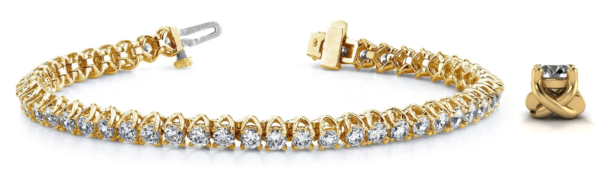 Scoop Link Diamond Strand Diamond Tennis Bracelet with 8.05 ct.(finished) 3.6mm - Image 5