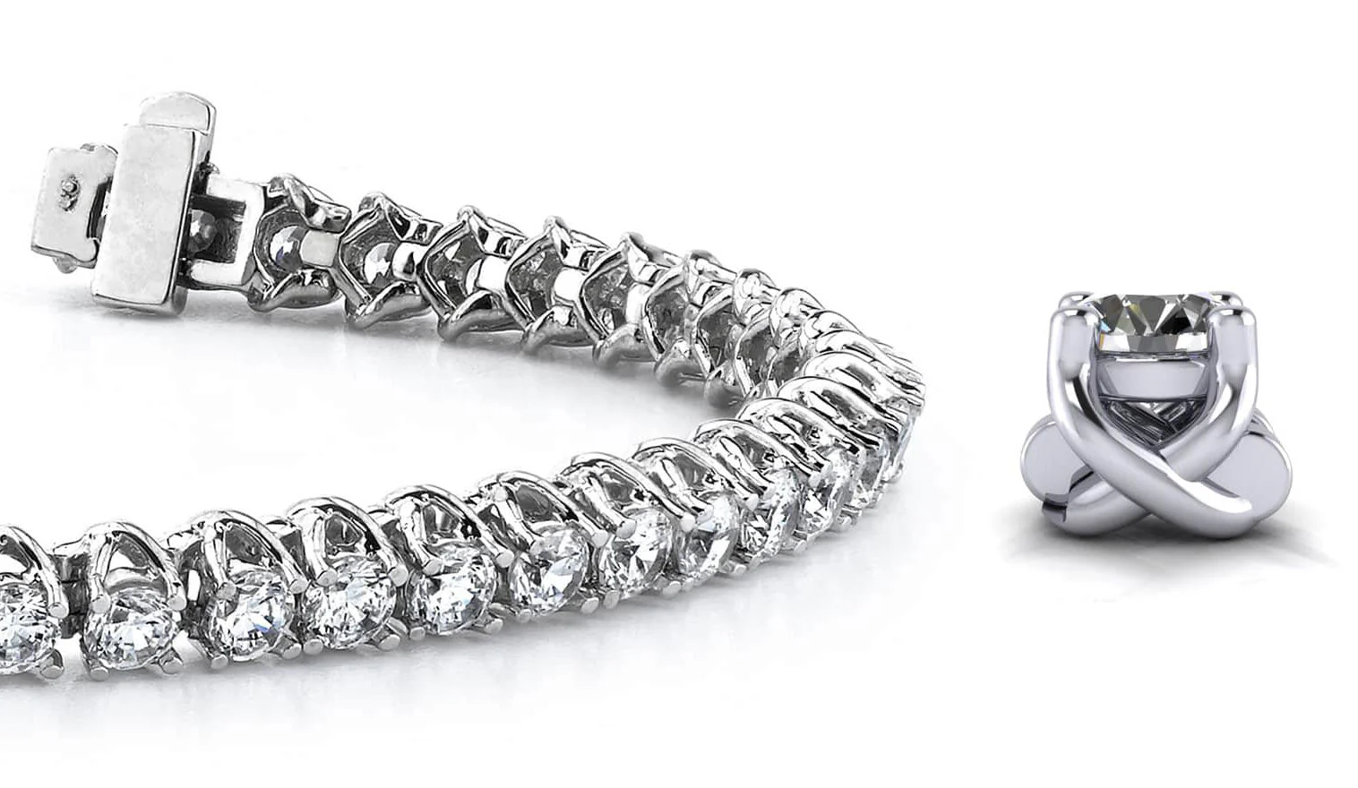 Scoop Link Diamond Strand Lab-Grown Diamond Tennis Bracelet with 2.56 ct.(finished) 2.2mm