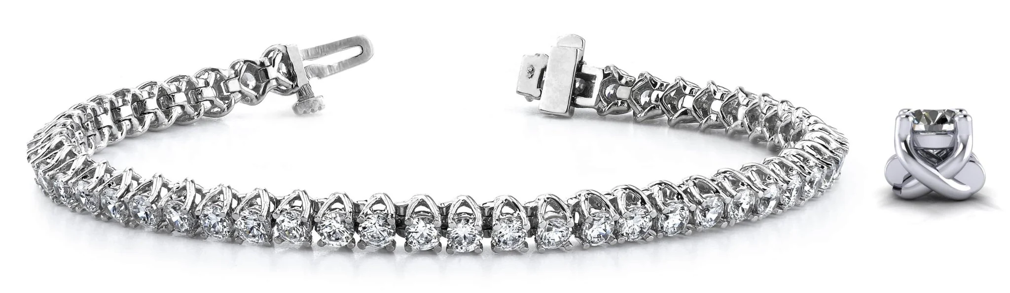 Scoop Link Diamond Strand Lab-Grown Diamond Tennis Bracelet with 6.13 ct.(finished) 3.2mm - Image 4