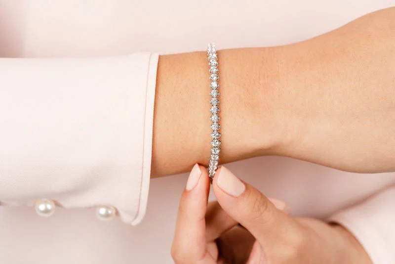 Scoop Link Diamond  Tennis Bracelet with 2.97 ct.(finished) 2.4mm - Image 4