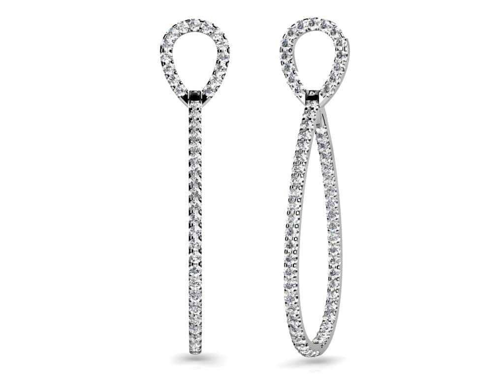 Select Inside Out Diamond Drop Diamond Earrings with 1.79 ct.(finished) 1.4mm