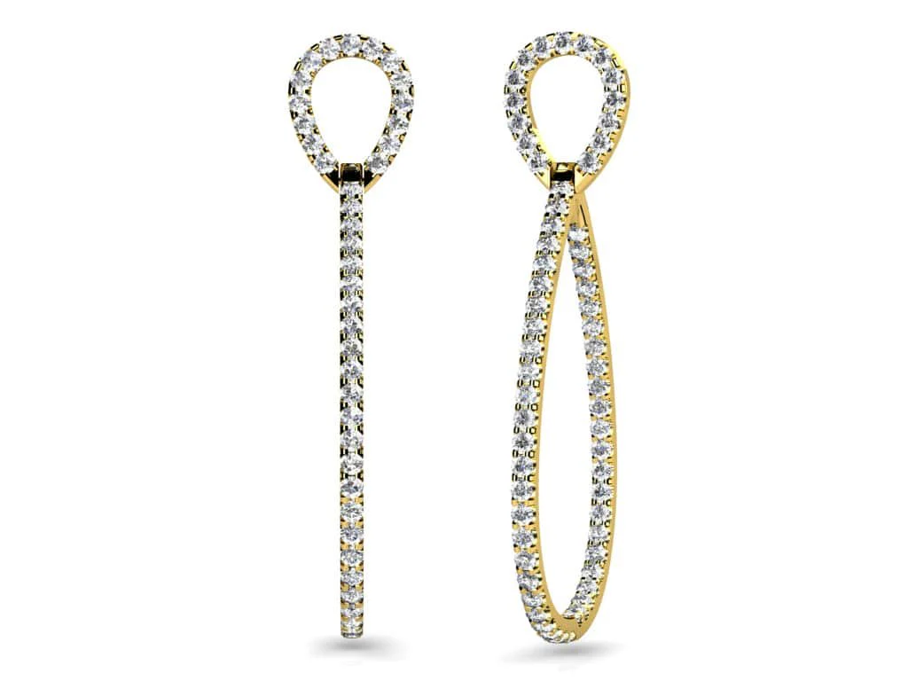 Select Inside Out Diamond Drop Lab-Grown Diamond Earrings with 2.48 ct.(finished) 1.6mm - Image 2