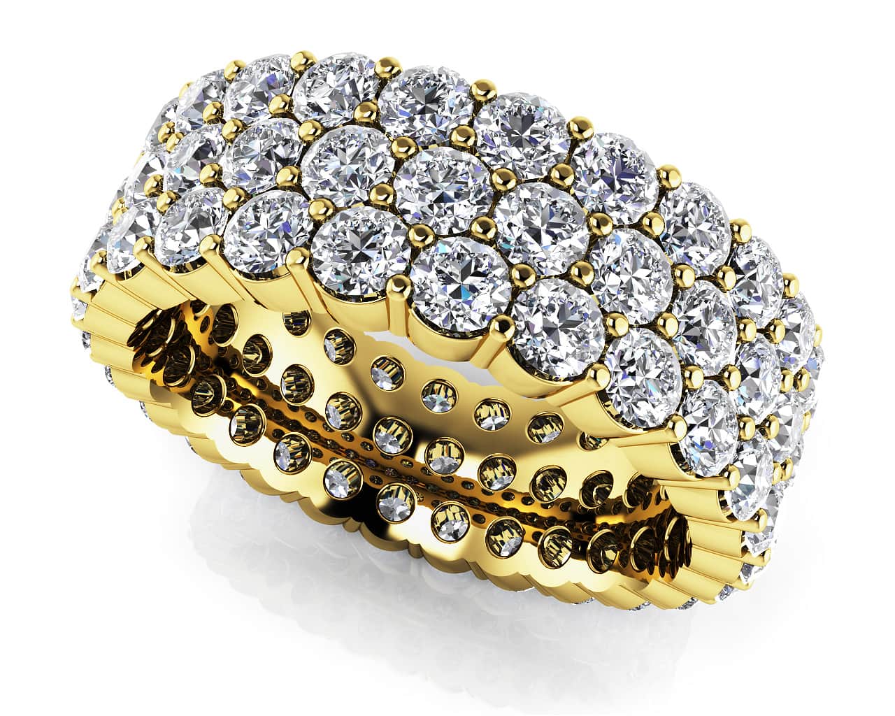 Sensational 3 Row Eternity Diamond Ring with 4.68 ct.(finished) 2.5mm - Image 2