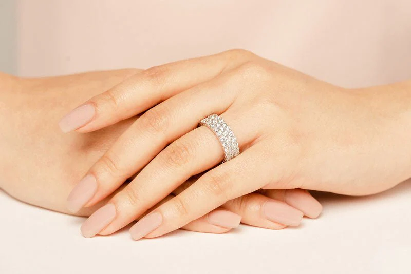 Sensational 3 Row Eternity Lab-Grown Diamond Ring with 4.68 ct.(finished) 2.5mm - Image 5