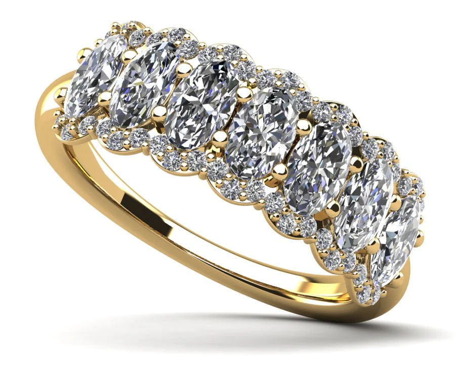 Seven Across Oval Lab-Grown Diamond Anniversary Ring with 2.52 ct.(finished) 5x3mm, 1mm - Image 2