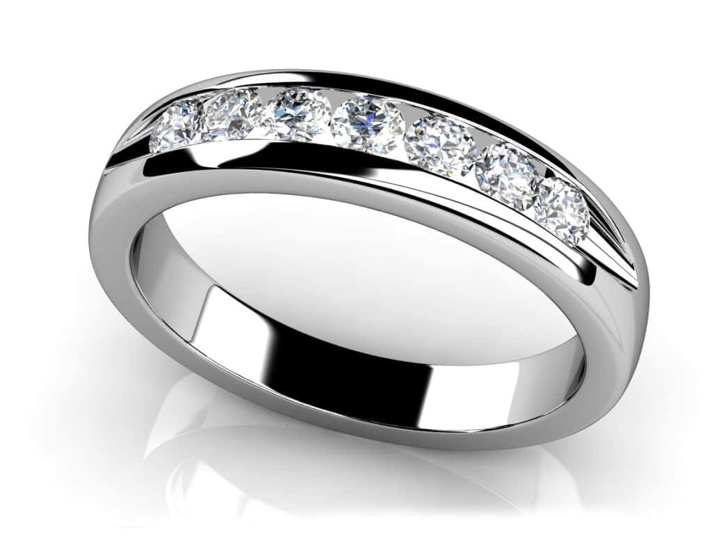 Seven Diamonds Channel Wedding Band Lab-Grown Diamond with 0.53 ct.(finished) 2.7mm