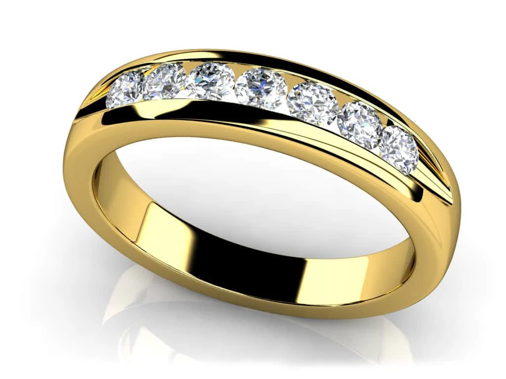 Seven Diamonds Channel Wedding Band Lab-Grown Diamond with 0.53 ct.(finished) 2.7mm - Image 2