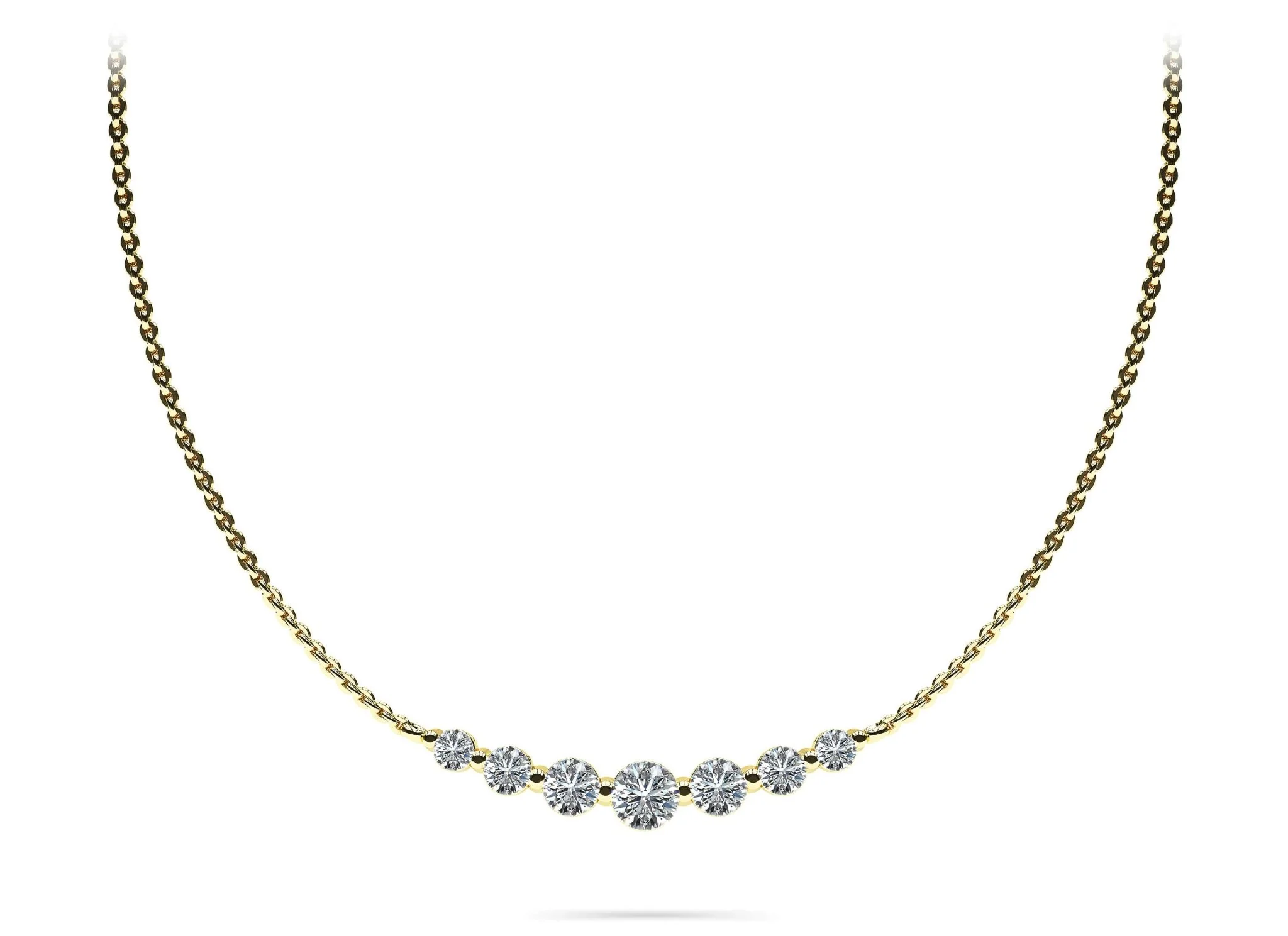 Seven Stone Graduated Chain Necklace Lab-Grown Diamond with 0.88 ct.(finished) - Image 2
