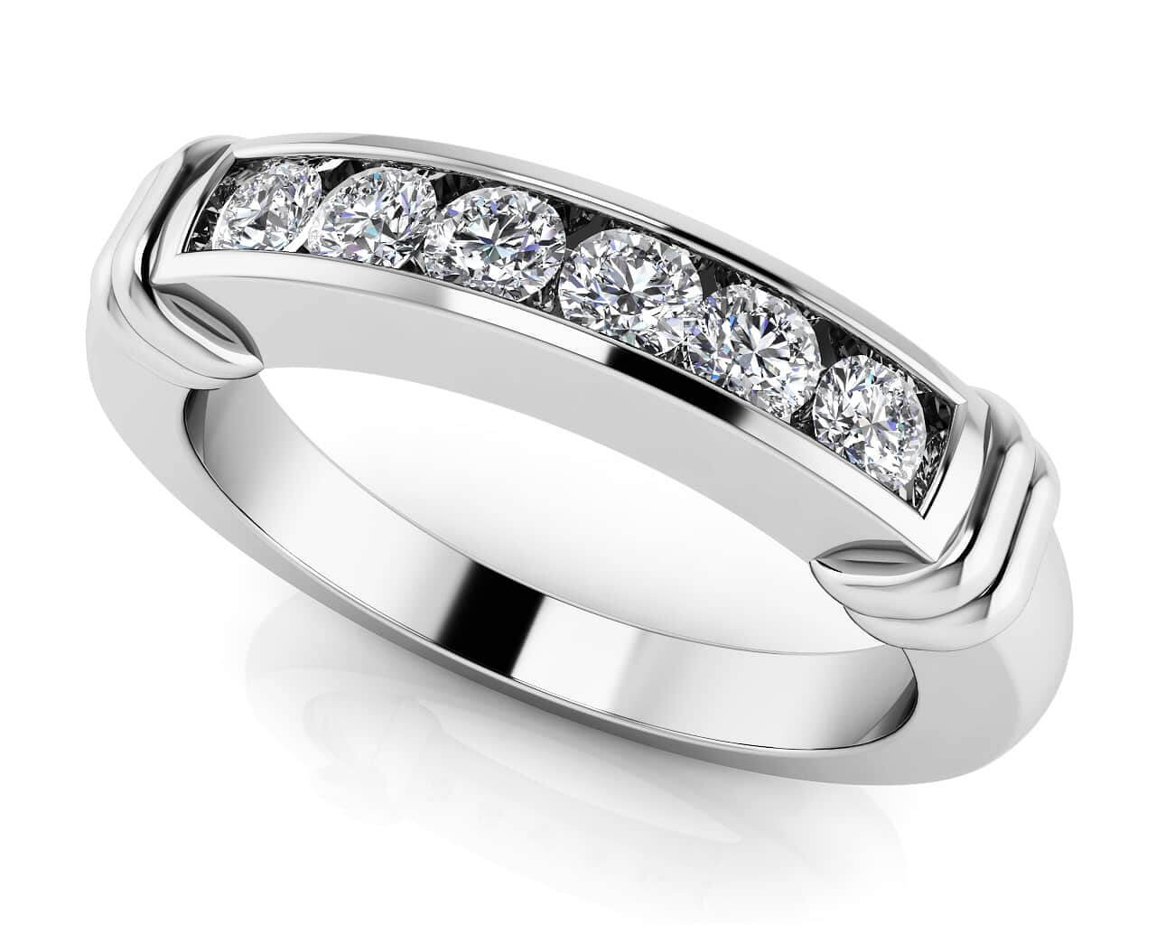 Sextuplet ab-Grown Diamond Band with 0.25 ct.(finished) 2.2mm