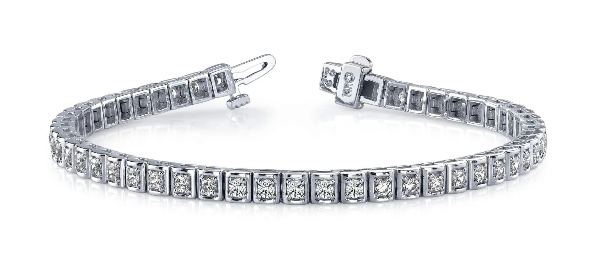 Shadow Box Lab-Grown Diamond Bracelet with 3.06 ct.(finished) 2.5mm - Image 4