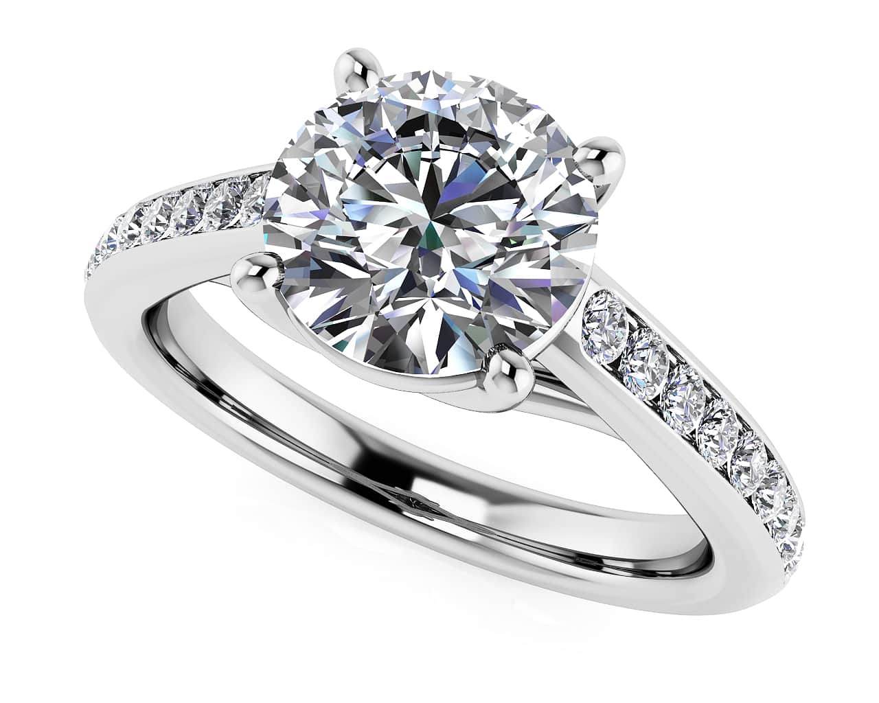 Shared Love Diamond Engagement Ring with 0.77 ct. (0.50 ct. center diamond)