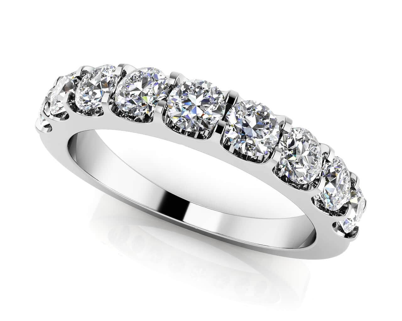 Shared Prong Diamond Anniversary Diamond Ring with 1.44 ct.(finished) 3.5mm