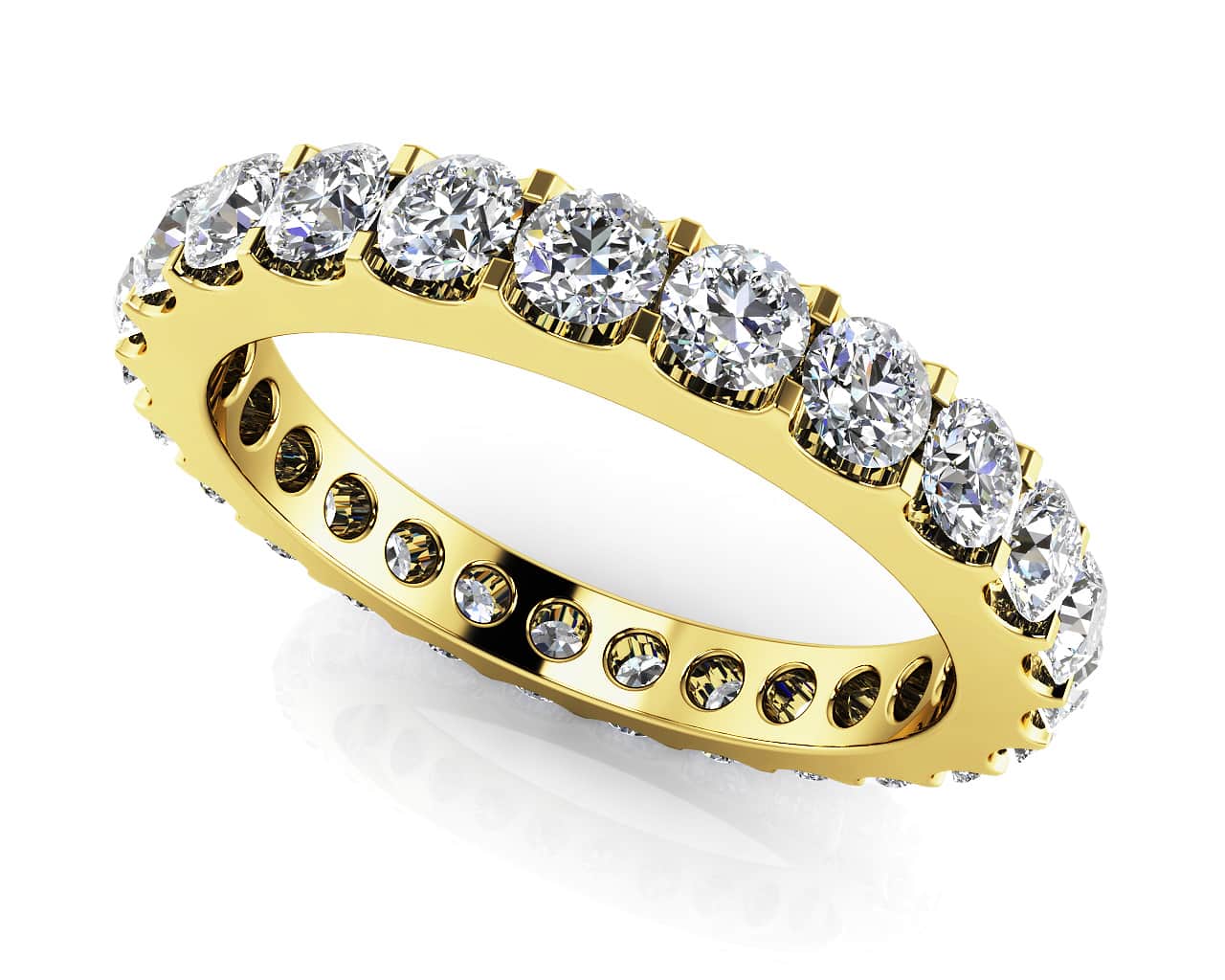 Shared Prong Diamond Eternity Band Lab-Grown Diamond  with 0.60 ct.(finished) 1.5mm - Image 2