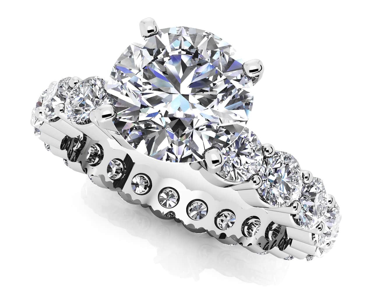 Shared Prong Eternity Style Lab-Grown Diamond Engagement Ring with 3.60 ct. (1.50 ct. center diamond)
