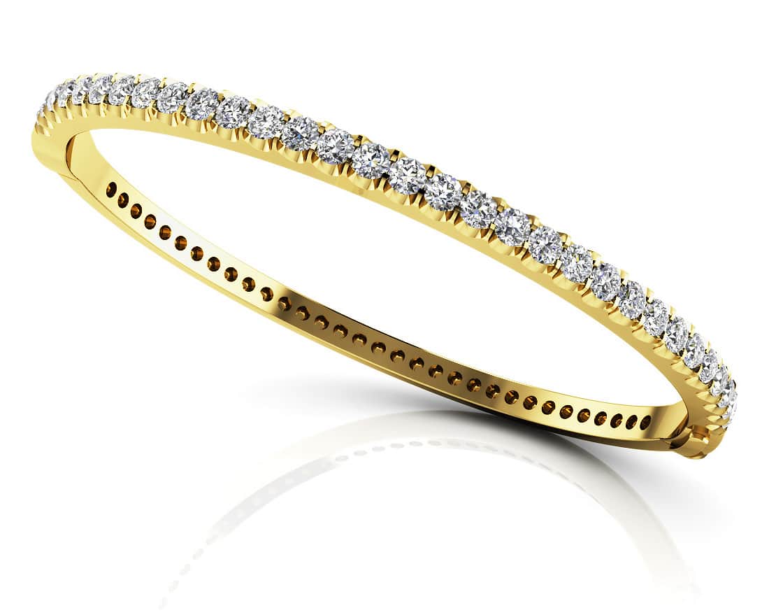Shared Prong Oval Diamond Bangle with 1.05 ct.(finished) 1.8mm - Image 2