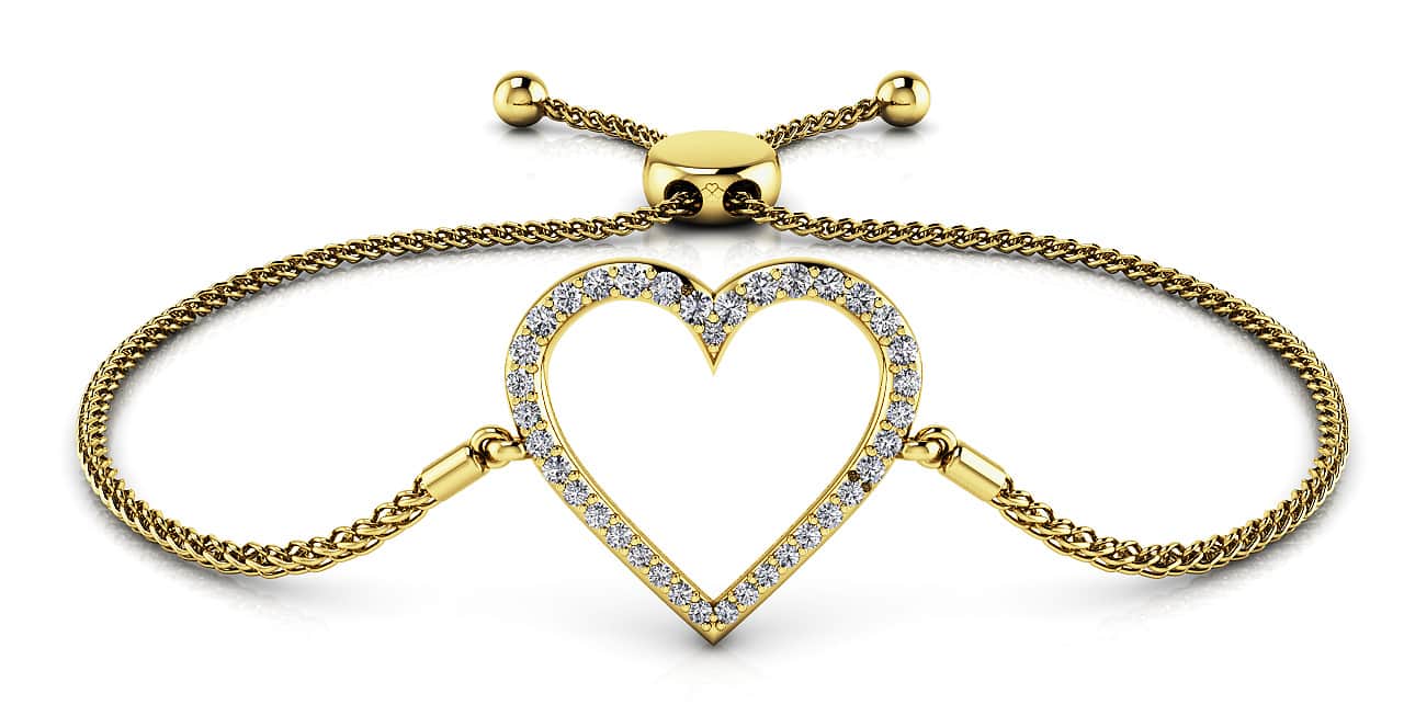 Shimmering Heart Adjustable Lab-Grown Diamond Bracelet with 0.31 ct.(finished) - Image 2