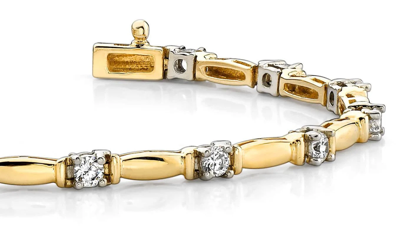 Shiny Column Link Diamond Bracelet with 1.01 ct.(finished) 2.75mm - Image 2