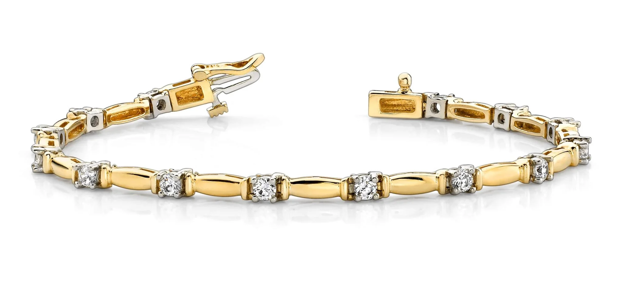 Shiny Column Link Diamond Bracelet with 1.47 ct.(finished) 3mm - Image 3